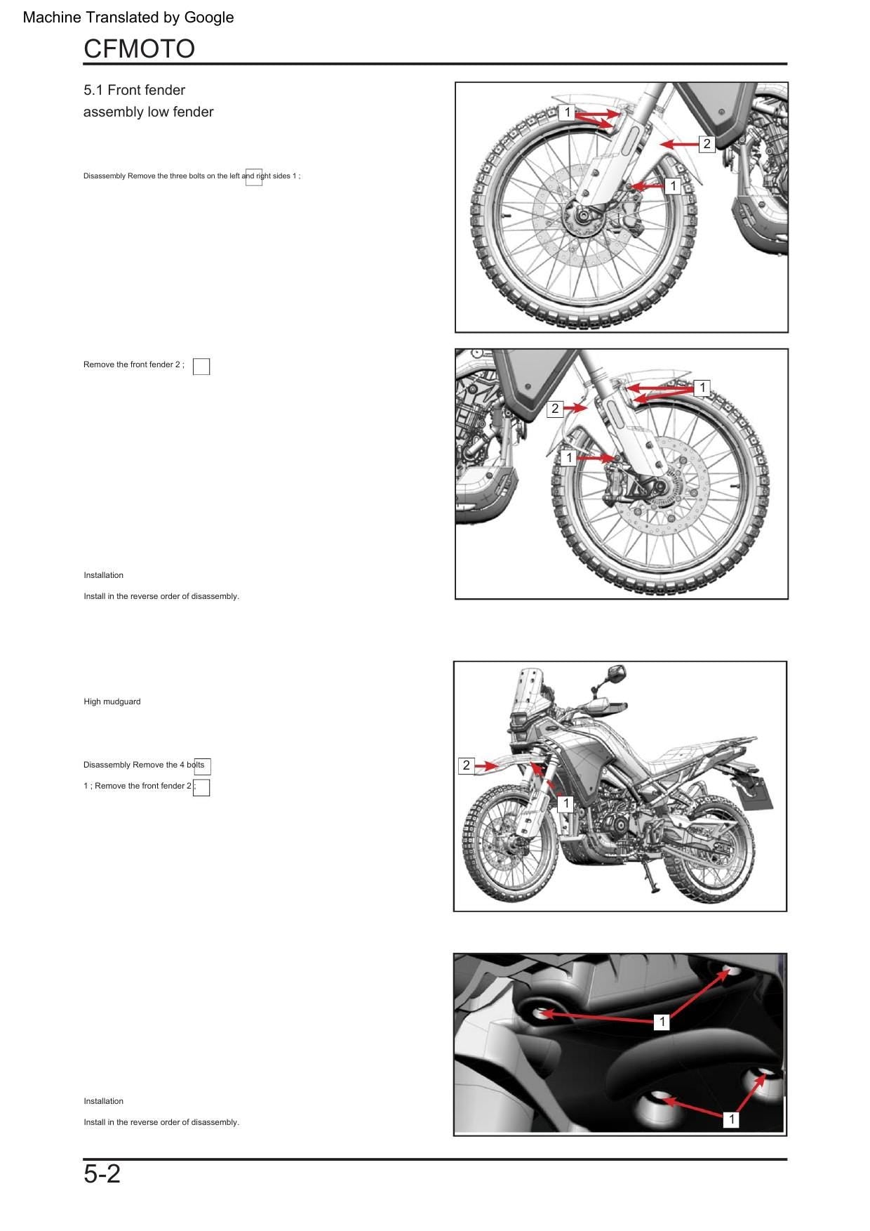 CFMoto 450MT Motorcycle Service Manual | 2023-2026 - sample page 3