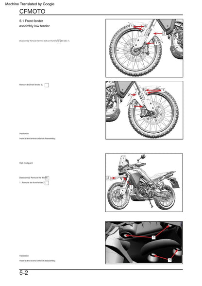 CFMoto 450MT Motorcycle Service Manual | 2023-2026 - sample page 3