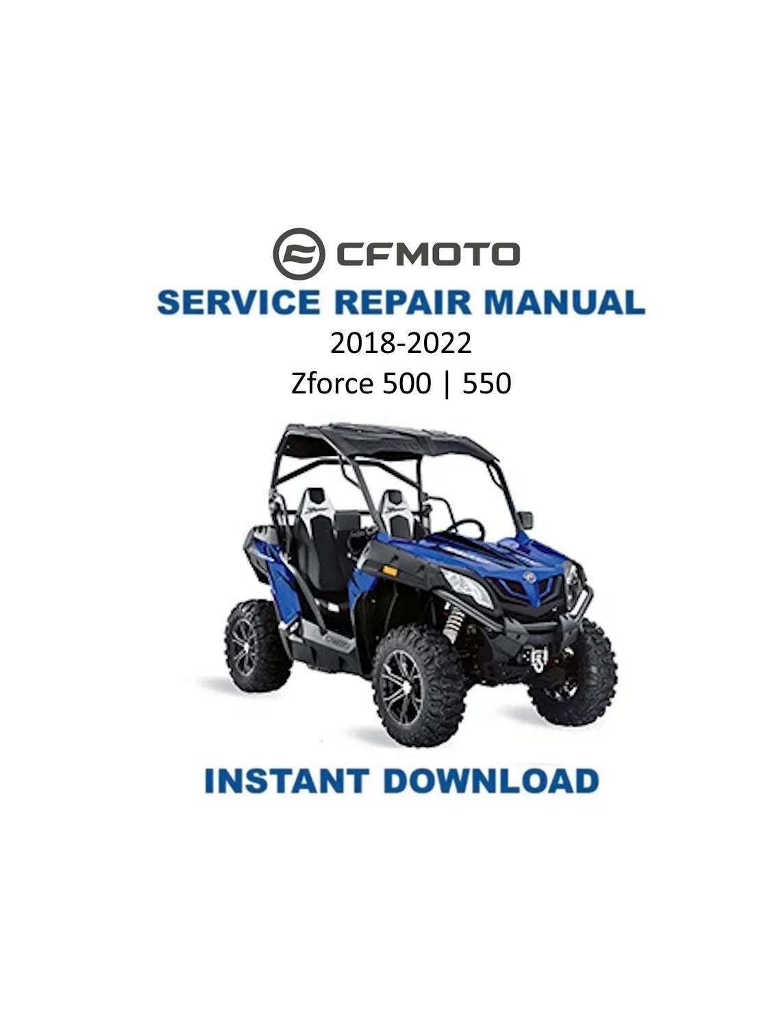 CFMOTO Zforce 500 550 UTV Service Manual | 2018-2022 - Service Manual PDF Instant Download