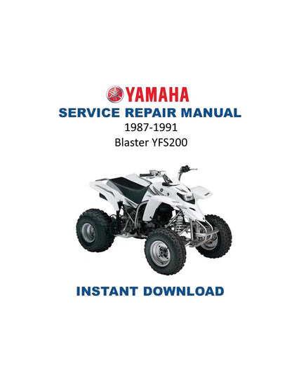 Yamaha Blaster YFS200 ATV Service Manual | 1987-1991 - Service Manual PDF Instant Download