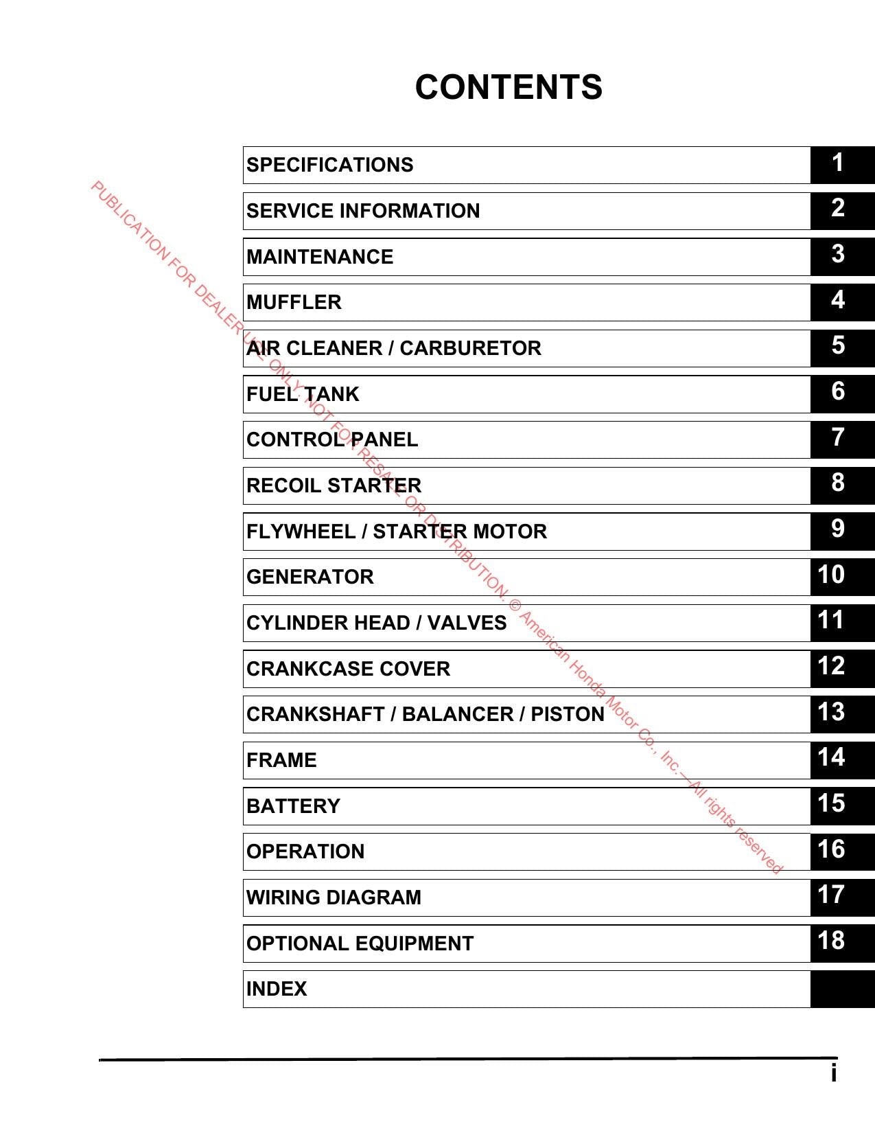 Honda EM4000SX EM5000SXK3 EM6500SXK2 Generator Service Manual | 2011-2015 - sample page 4