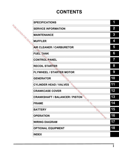 Honda EM4000SX EM5000SXK3 EM6500SXK2 Generator Service Manual | 2011-2015 - sample page 4