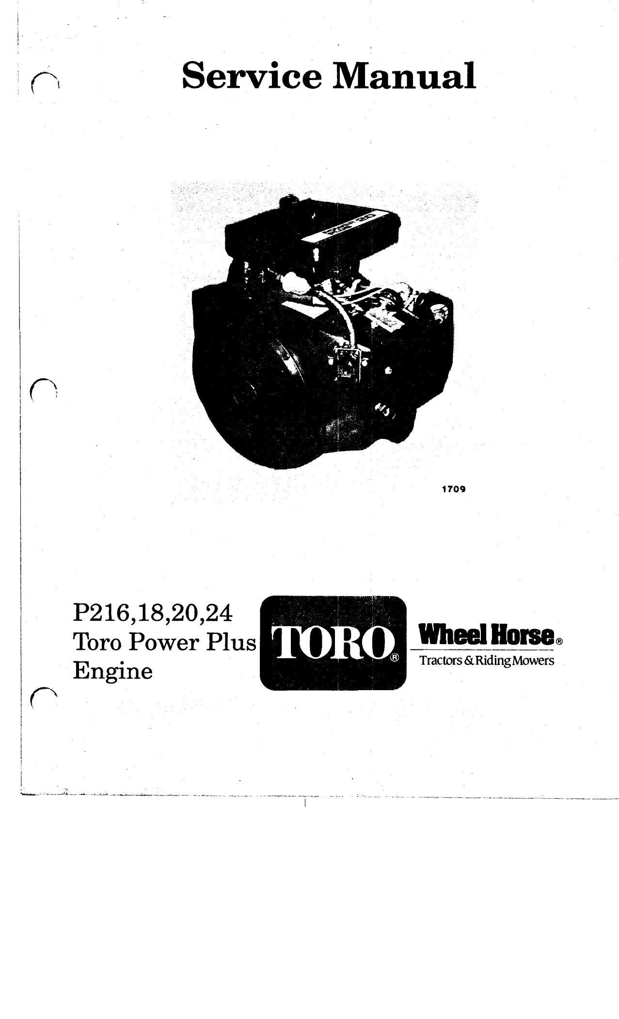 Onan Toro Power Plus P216 P218 P220 P224 Tractor Service Manual - sample page 2