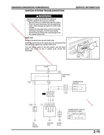 Honda EM4000SX EM5000SXK3 EM6500SXK2 Generator Service Manual | 2011-2015 - sample page 6