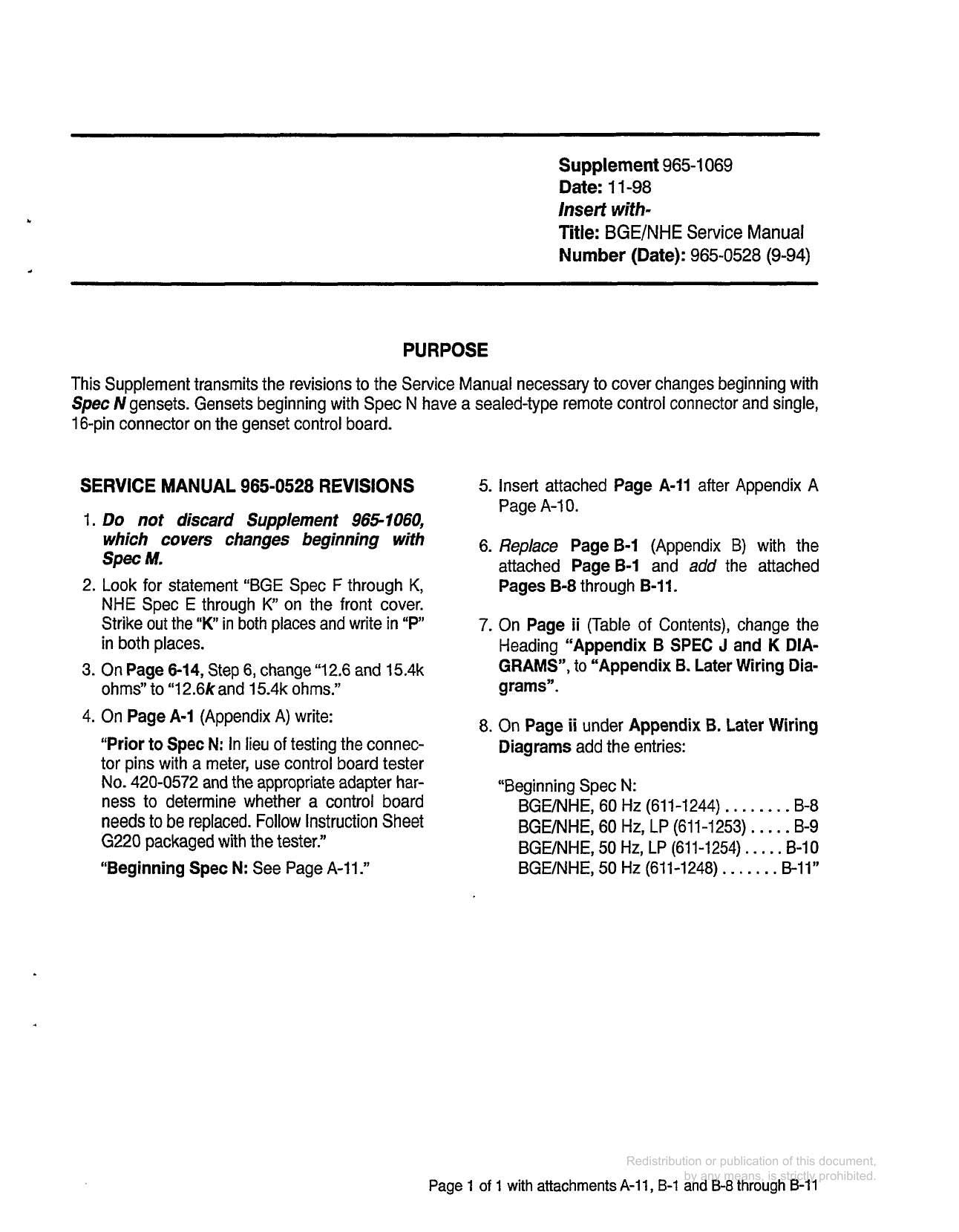 Cummins Onan BGE NHE Emerald Plus RV Generator Service Manual | 1994-1998 - sample page 8