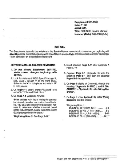 Cummins Onan BGE NHE Emerald Plus RV Generator Service Manual | 1994-1998 - sample page 8