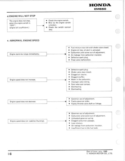 Honda EM650 Generator Service Manual | 1985-1989 - sample page 9