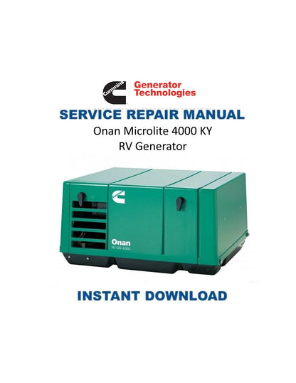 Cummins Onan Microlite 4000 KY RV Generator Service Manual | 1994-2018 - Service Manual PDF Instant Download