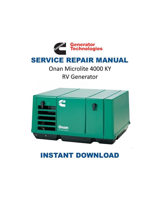 Cummins Onan Microlite 4000 KY RV Generator Service Manual | 1994-2018 - Service Manual PDF Instant Download