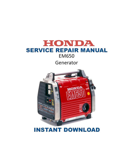 Honda EM650 Generator Service Manual | 1985-1989 - Service Manual PDF Instant Download