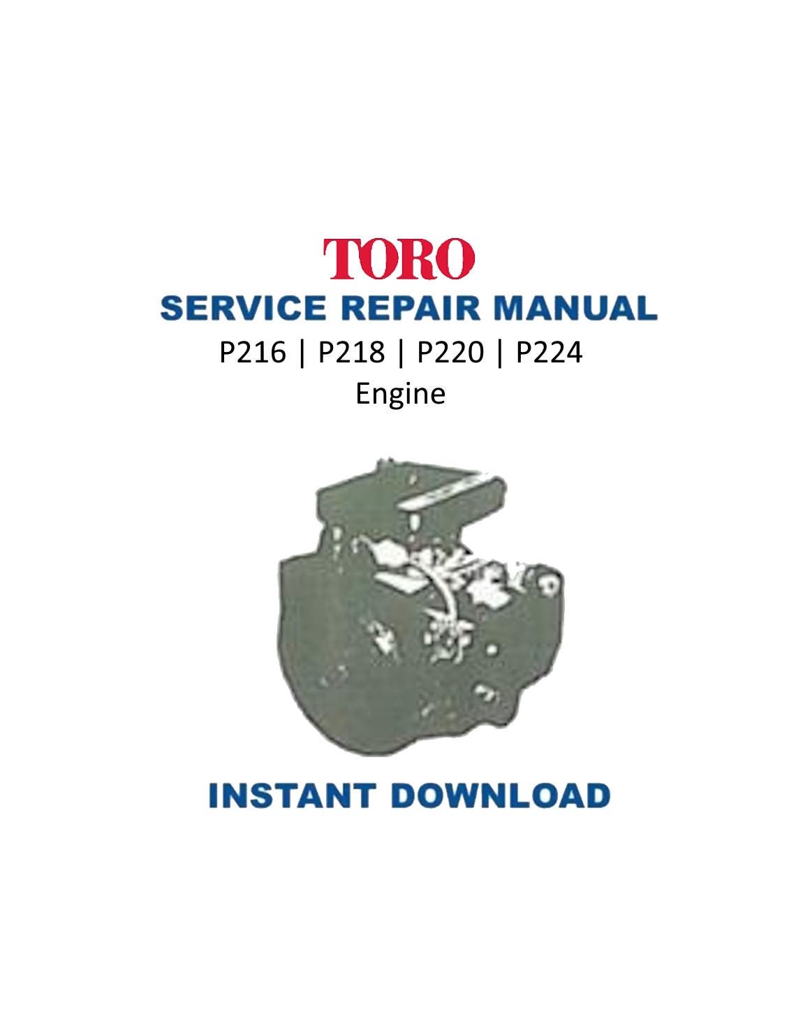 Onan Toro Power Plus P216 P218 P220 P224 Tractor Service Manual - Service Manual PDF Instant Download