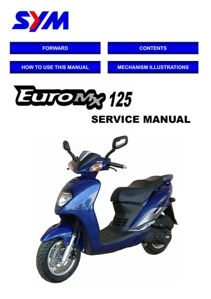 SYM Euro MX 125 Motorcycle Service Manual | 2003-2007 - sample page 1