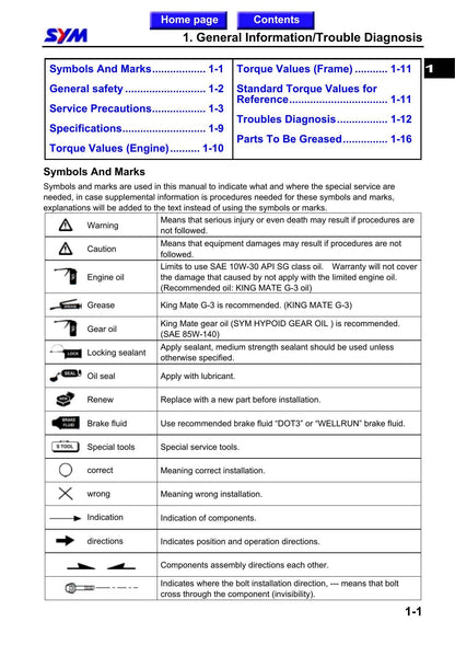 SYM Euro MX 125 Motorcycle Service Manual | 2003-2007 - sample page 4