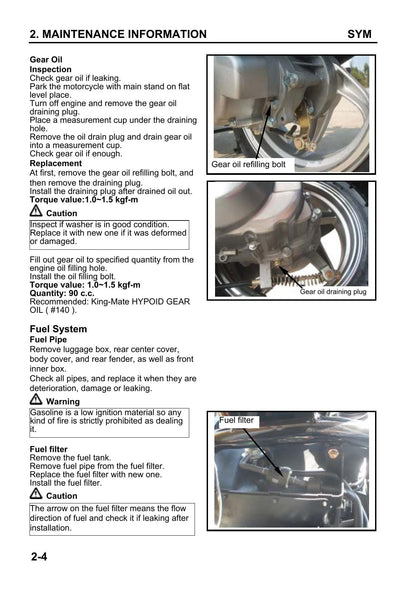 SYM Fiddle II 50cc Scooter Service Manual | 2005-2009 - sample page 5