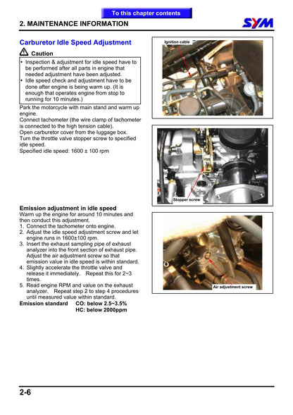SYM HD125 HD200 Motorcycle Service Manual | 2000-2004 - sample page 5