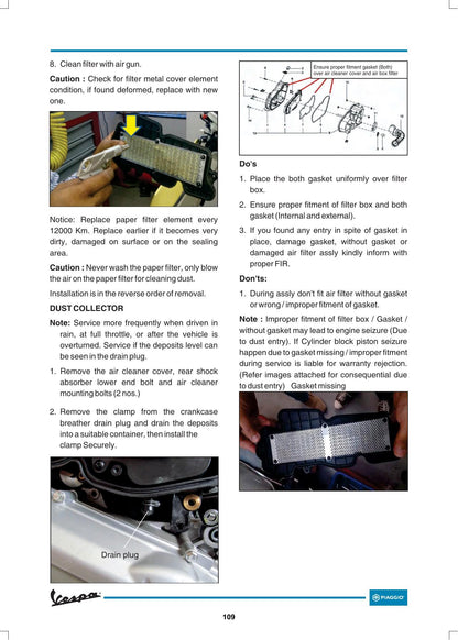Vespa VXL SXL LX zx 125 149 Scooter Service Manual | 2021-2025 - sample page 4