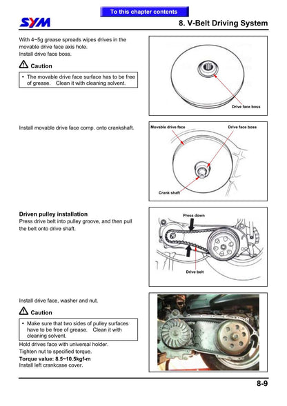 SYM GTS 250 Joymax 250 Scooter Service Manual | 2005-2009 - sample page 8