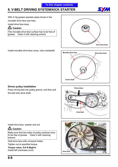 SYM HD125 HD200 Motorcycle Service Manual | 2000-2004 - sample page 8