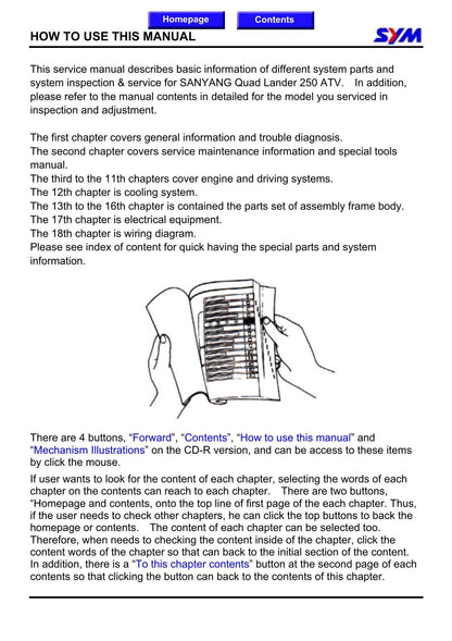 SYM Quad Lander 250 UA25A ATV Service Manual | 2003-2007 - sample page 3