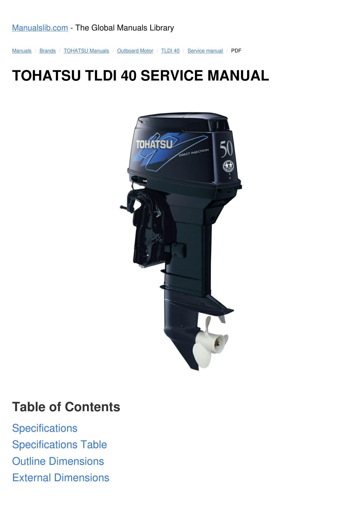 Tohatsu TLDI 40 50 HP Outboard Service Manual | 2000-2004 - sample page 5