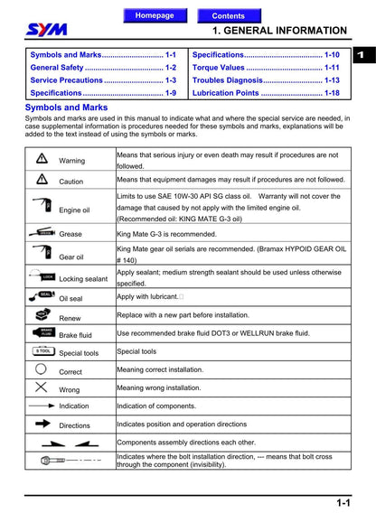 SYM Quad Lander 250 UA25A ATV Service Manual | 2003-2007 - sample page 6