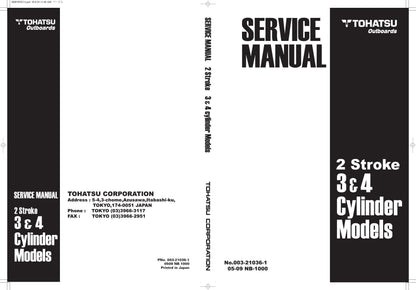 Tohatsu M 40 50 60 70 80 90 115 140 HP Outboard Service Manual | 2005-2009 - sample page 1