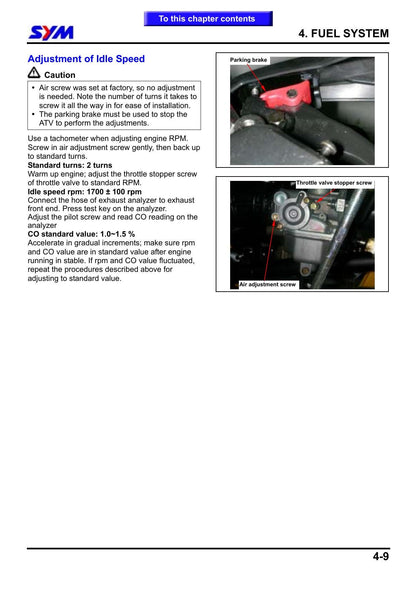 SYM Quad Lander 250 UA25A ATV Service Manual | 2003-2007 - sample page 8