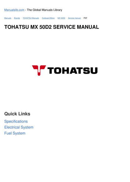Tohatsu MX 50D2 MWX 50D2 Outboard Service Manual | 2011-2015 - sample page 5
