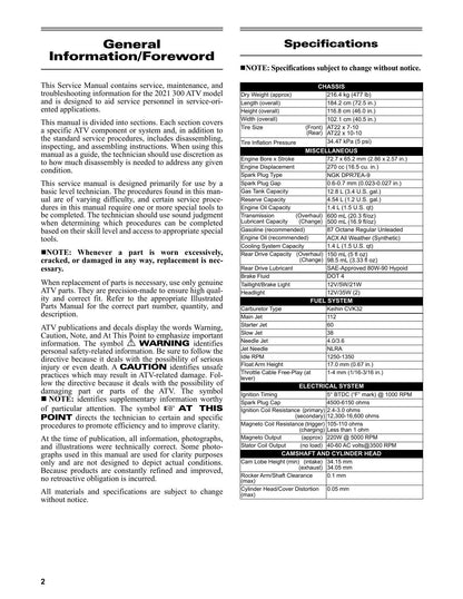 Tracker Off Road 300 ATV Service Manual | 2021-2025 - sample page 6
