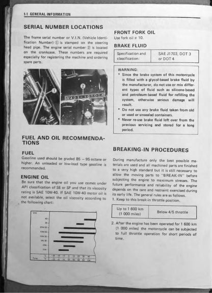 Suzuki DR600S DR500S Motorcycle Service Manual | 1985-1989 - sample page 4