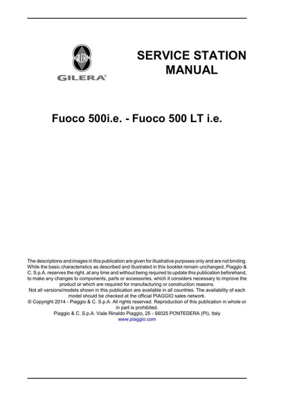 Gilera Fuoco 500 Scooter Service Manual | 2014-2018 - sample page 2