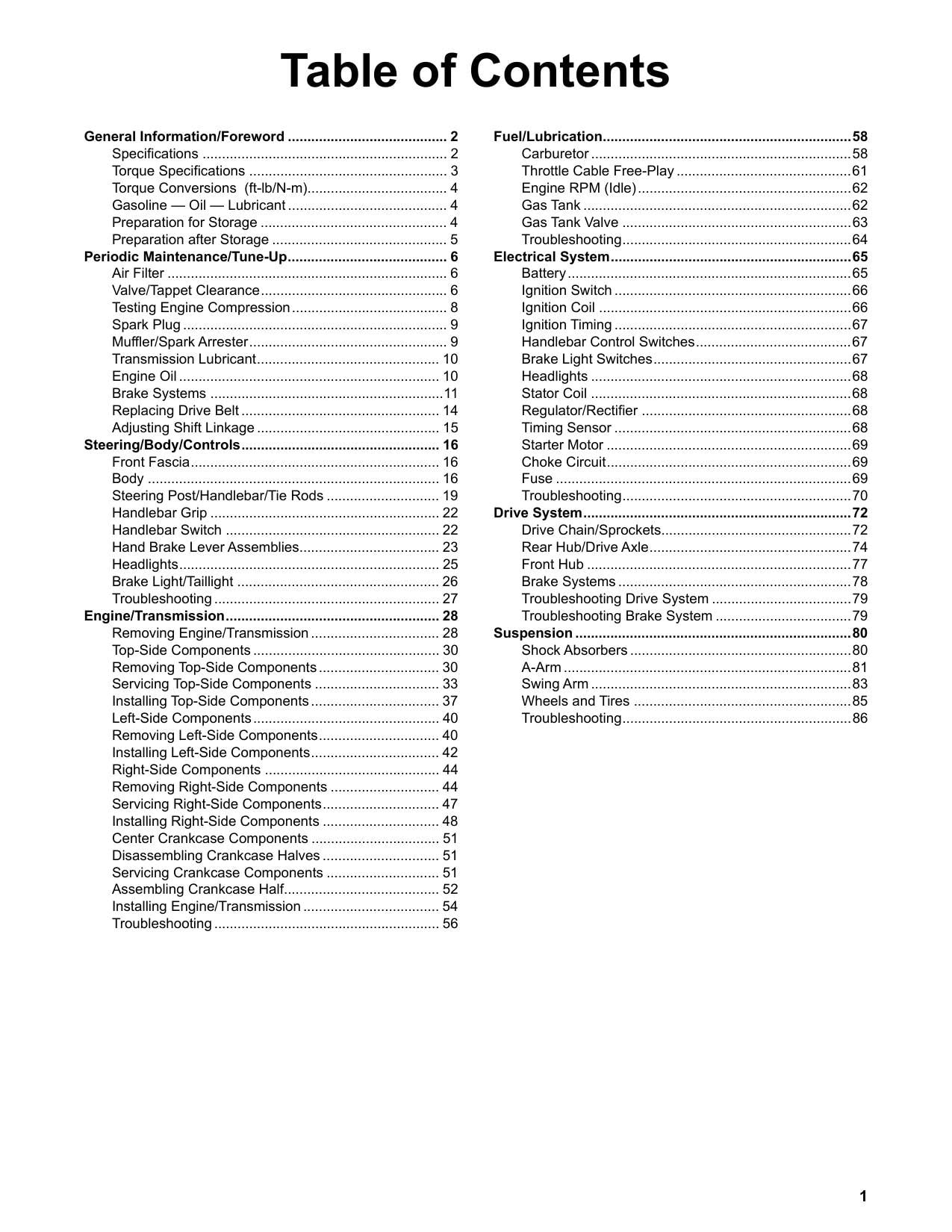 Tracker Off Road 90 ATV Service Manual | 2021-2025 - sample page 2