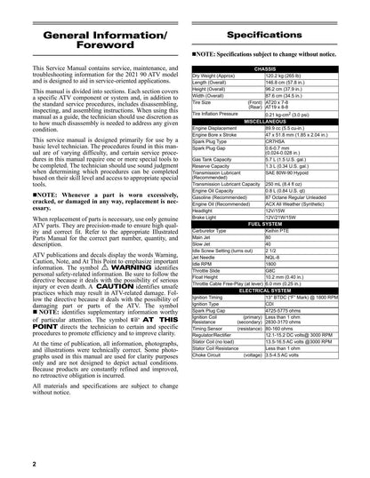 Tracker Off Road 90 ATV Service Manual | 2021-2025 - sample page 7