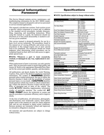 Tracker Off Road 800SX UTV Service Manual | 2021-2025 - sample page 7