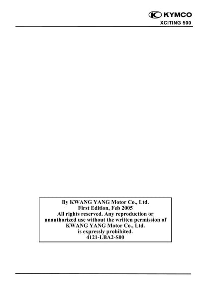 KYMCO Xciting 500 Scooter Service Manual | 2005-2009 - sample page 8