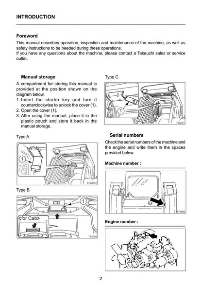 Takeuchi TL120 TL130 TL140 TL150 Crawler Loader Service Manual | 2014-2018 - sample page 2