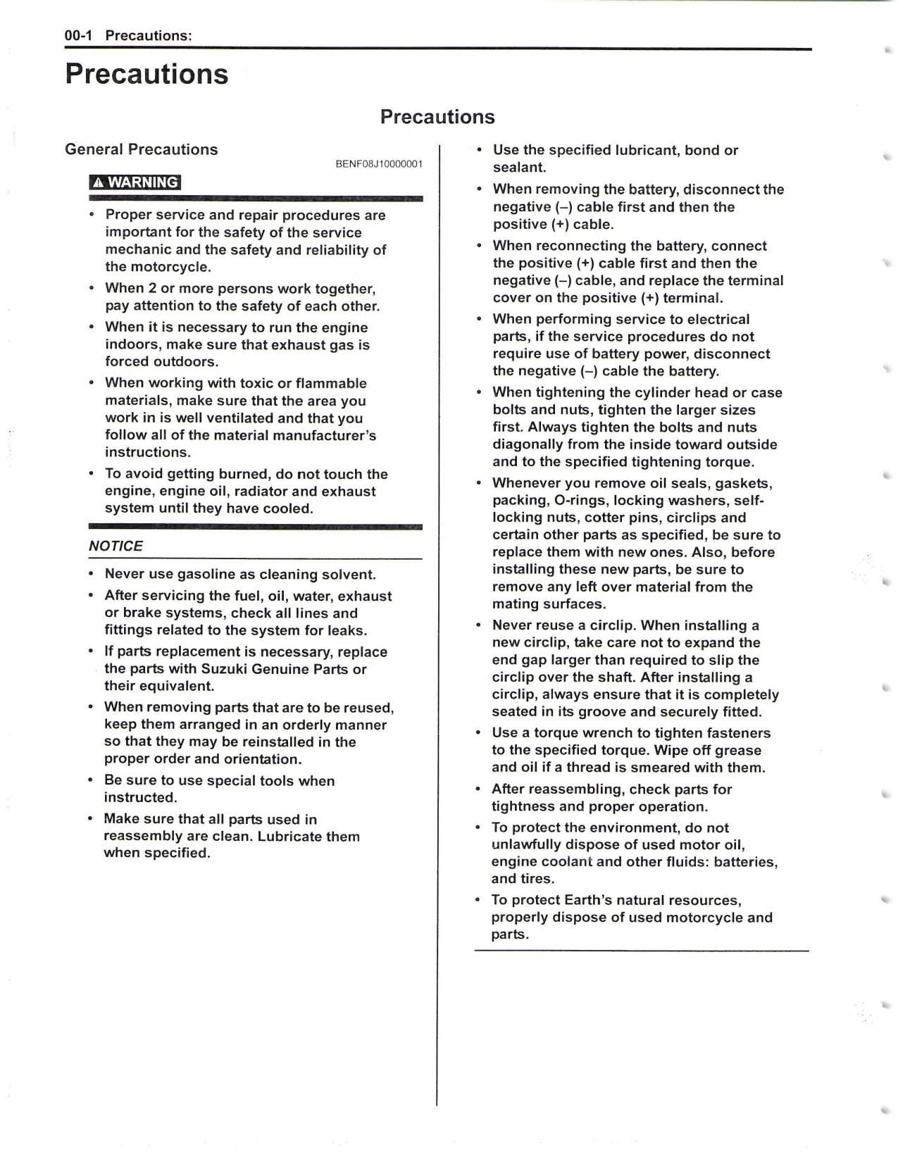 Suzuki GSX-S750 Motorcycle Service Manual | 2015-2019 - sample page 6