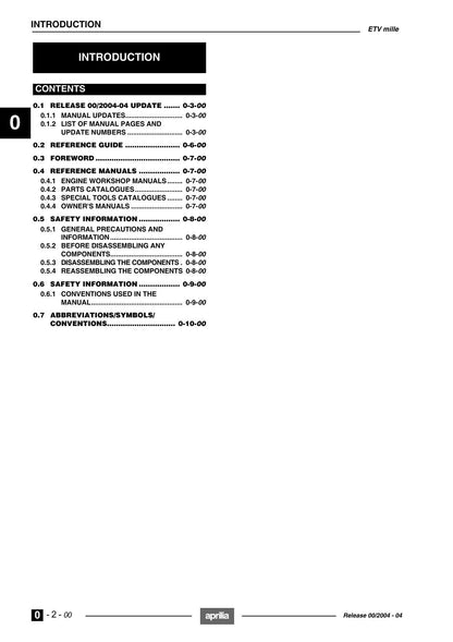 Aprilia Caponord ETV Mille Motorcycle Service Manual | 2004-2008 - sample page 5