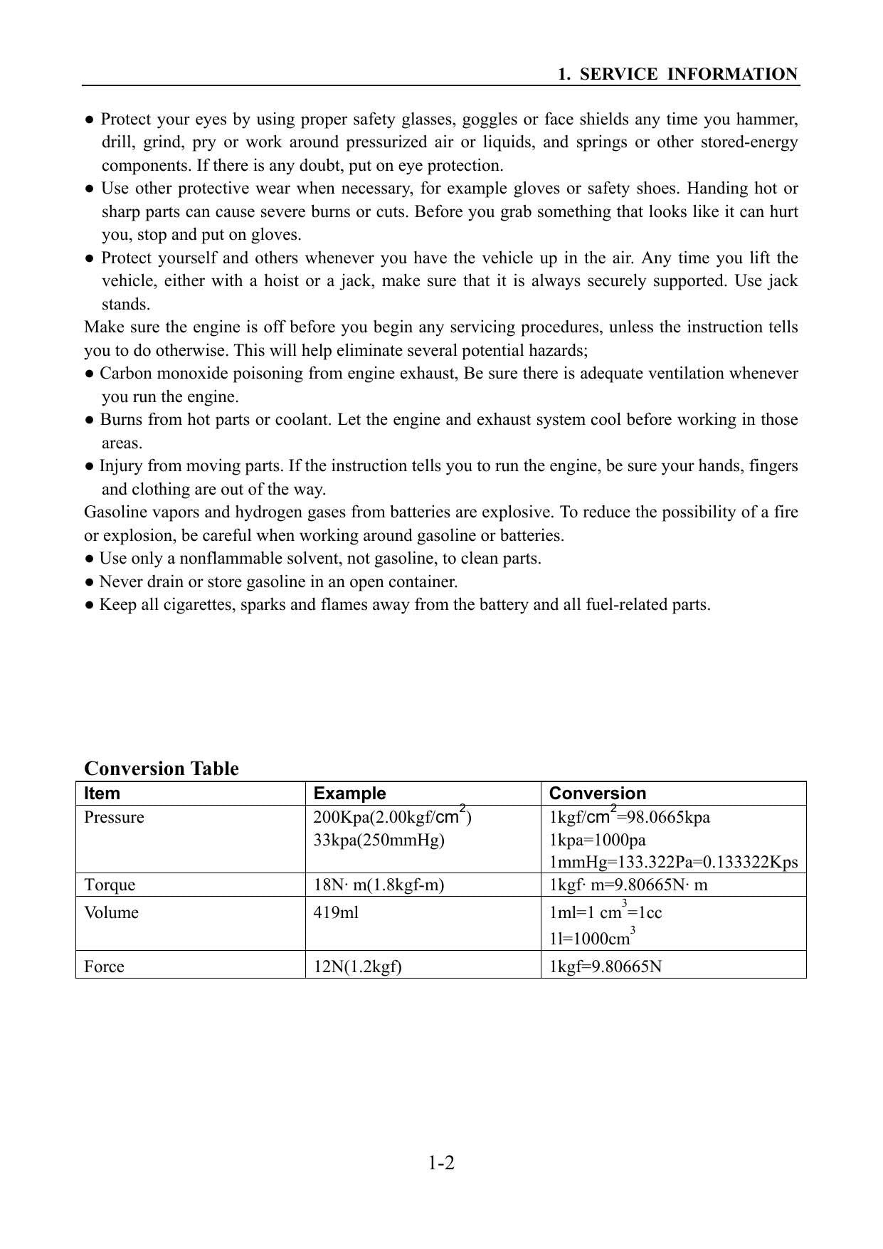 XY Powersports XY500 4x4 UTV Service Manual | 2010-2014 - sample page 8