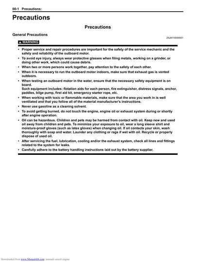 Suzuki DF60A DF60AT DF60ATH Outboard Service Manual | 2010-2014 - sample page 7