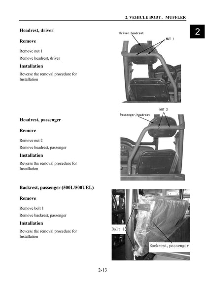 XY Powersports XY500 4x4 UTV Service Manual | 2010-2014 - sample page 3