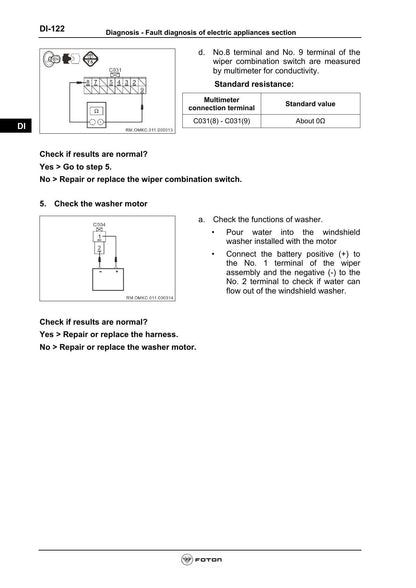 Foton Aumark C 1031 Philippines Light Truck Service Manual | 2013-2017 - sample page 4