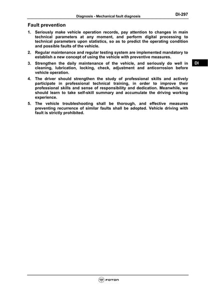 Foton Aumark C 1031 Philippines Light Truck Service Manual | 2013-2017 - sample page 8