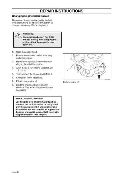 Husqvarna Rider 316T 322T 316TXS AWD Tractor Service Manual - sample page 9