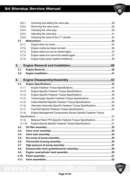 HSR Benelli S4 Standup PWC Service Manual | 2007-2011 - sample page 7
