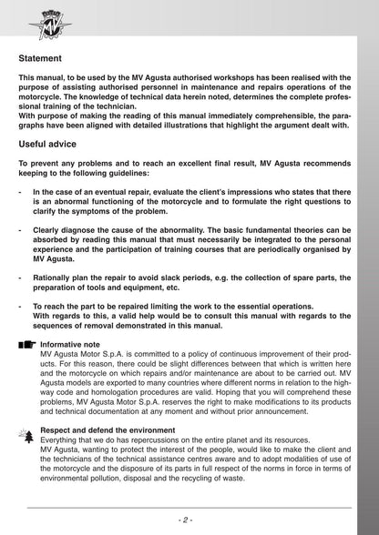 MV Agusta Turismo Veloce 800 Motorcycle Service Manual | 2016-2020 - sample page 5