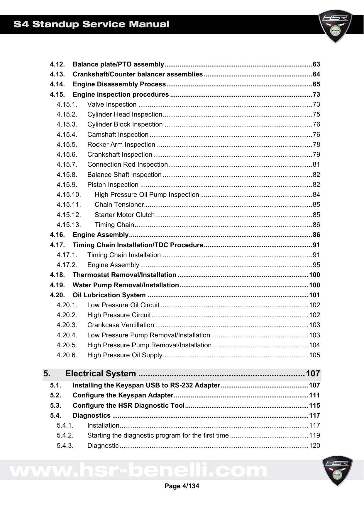 HSR Benelli S4 Standup PWC Service Manual | 2007-2011 - sample page 8