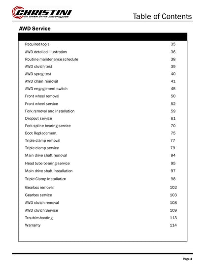 Christini AWD 450 450DS Motorcycle Service Manual | 2012-2016 - sample page 7