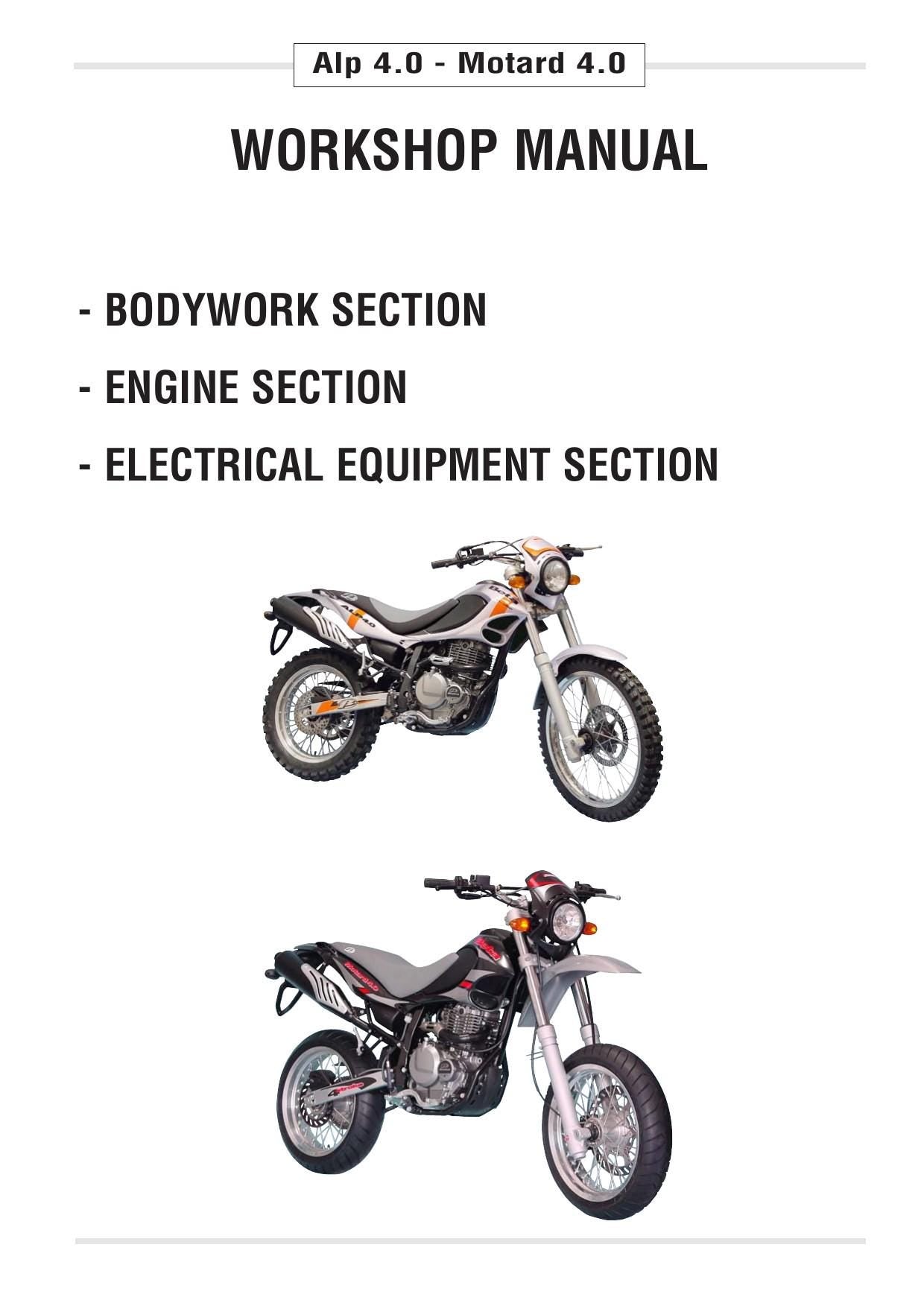 Betamotor Alp 4.0 Motard 4.0 Motorcycle Service Manual | 2006-2010 - sample page 1