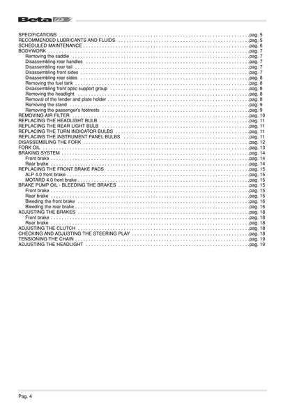 Betamotor Alp 4.0 Motard 4.0 Motorcycle Service Manual | 2006-2010 - sample page 5